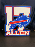 Buffalo Bills Josh Allen 17 LED Light Box