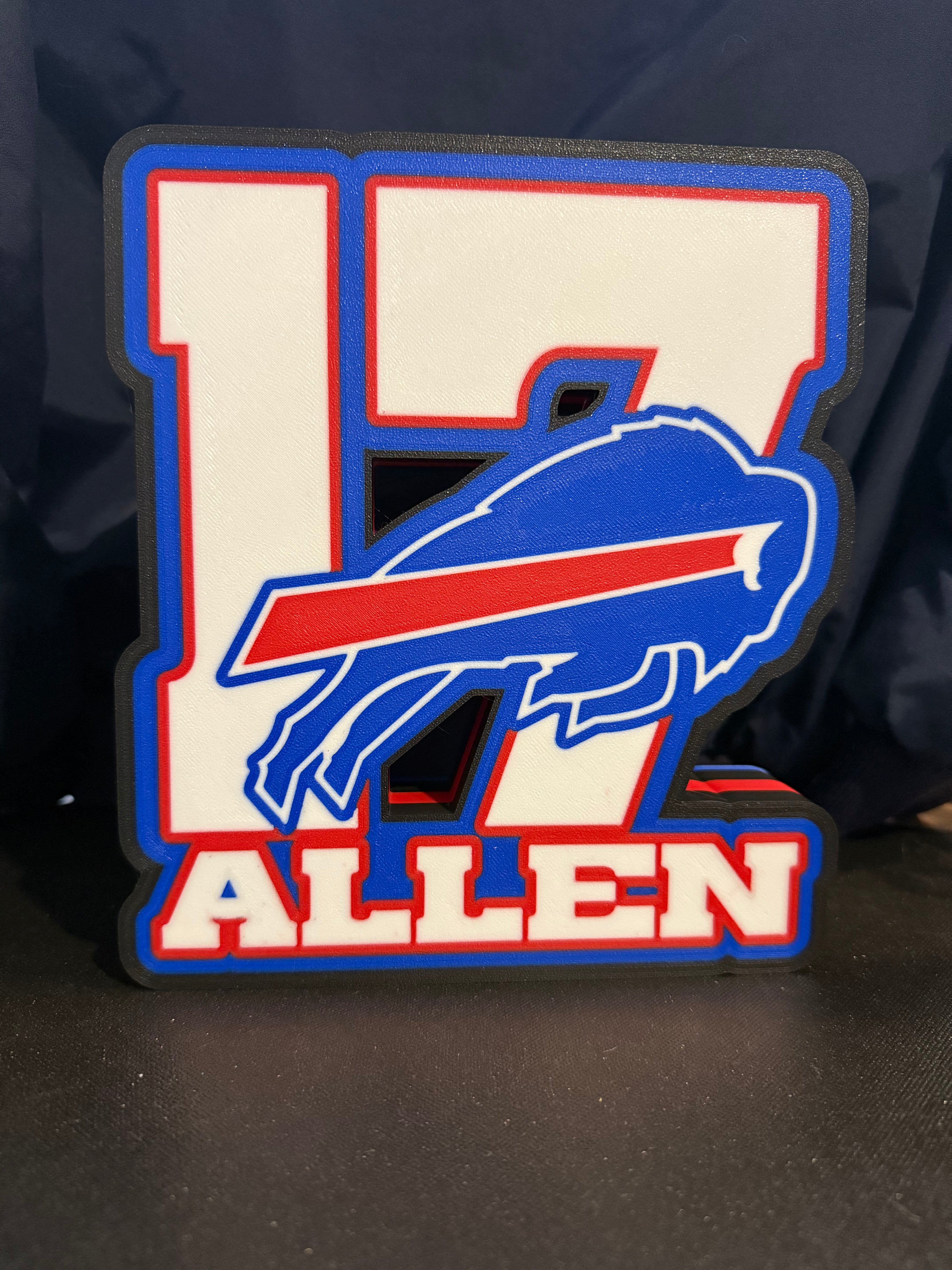 Buffalo Bills Josh Allen 17 LED Light Box