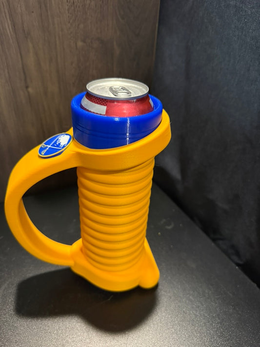 Sabres Sword Double Bottom Load Koozie, side view