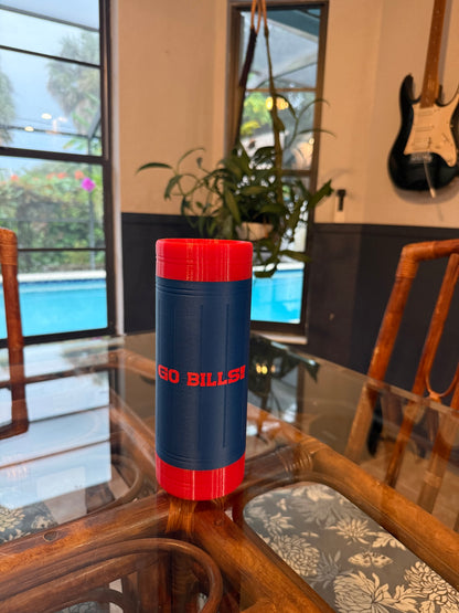Stadium Bills Double Koozie reverse side with GO BILLS lettering
